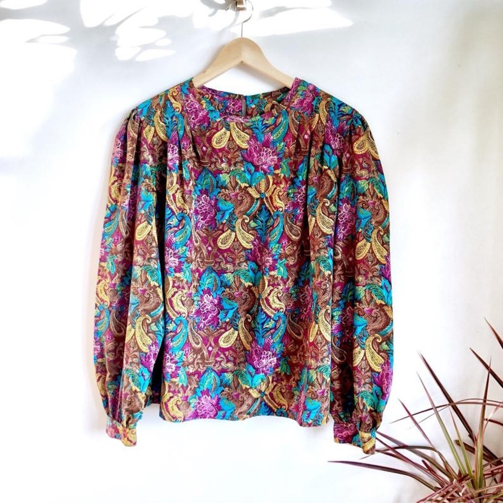 70s vintage paisley top size S-M